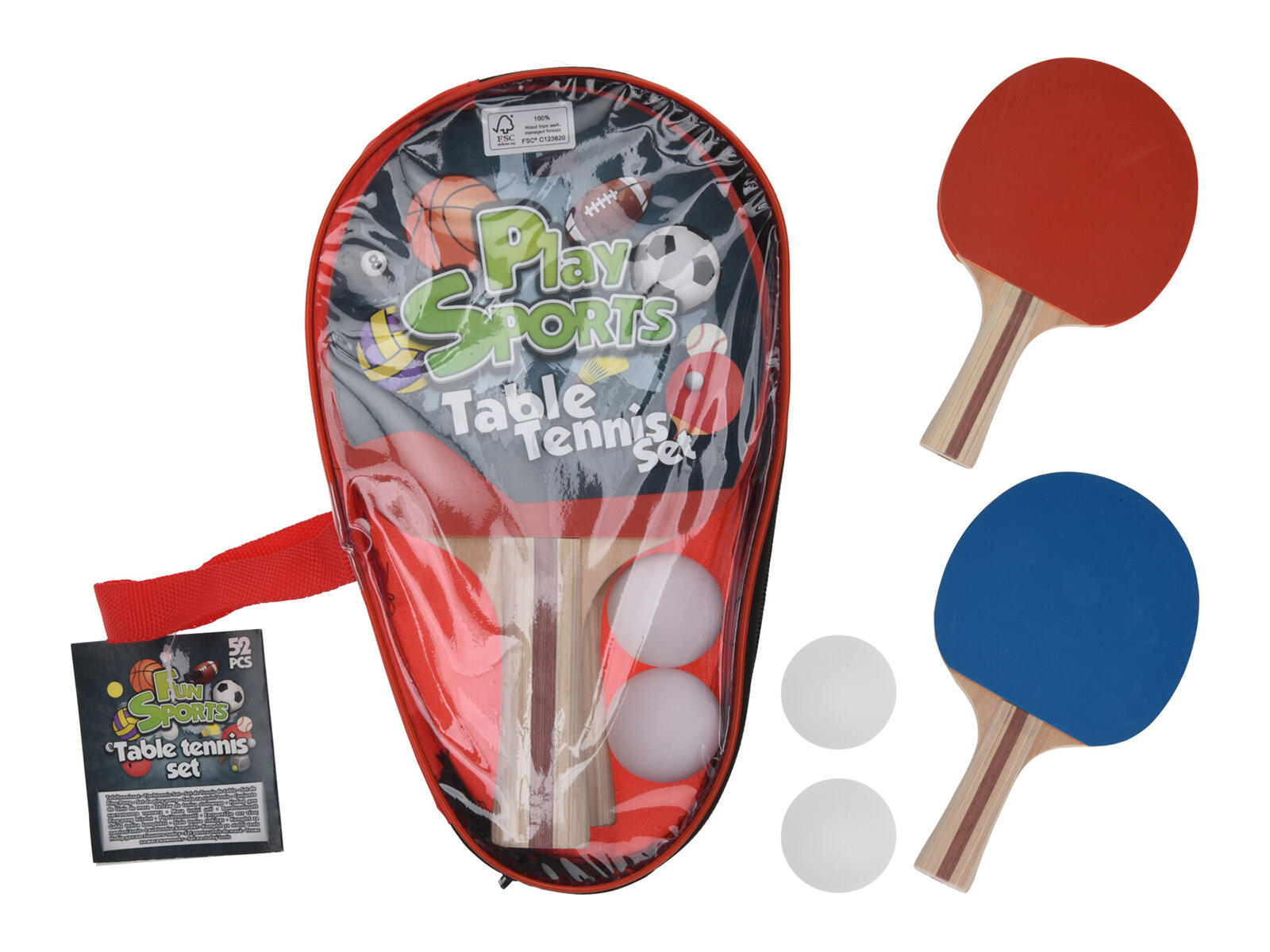 sada STOLNÍ TENIS  4díl. (2x pálka, 2x míček) 0.25 Kg MTA MAXMIX Sklad14 387215