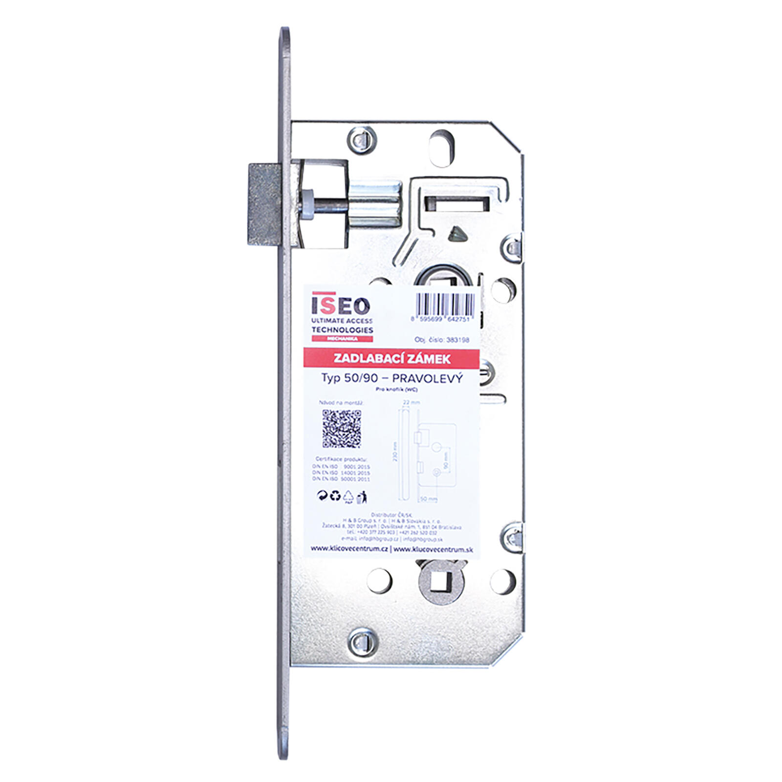 zámek zadl. WC 90/50/22/230 (540) ISEO 0.35 Kg MTA MAXMIX Sklad14 500473