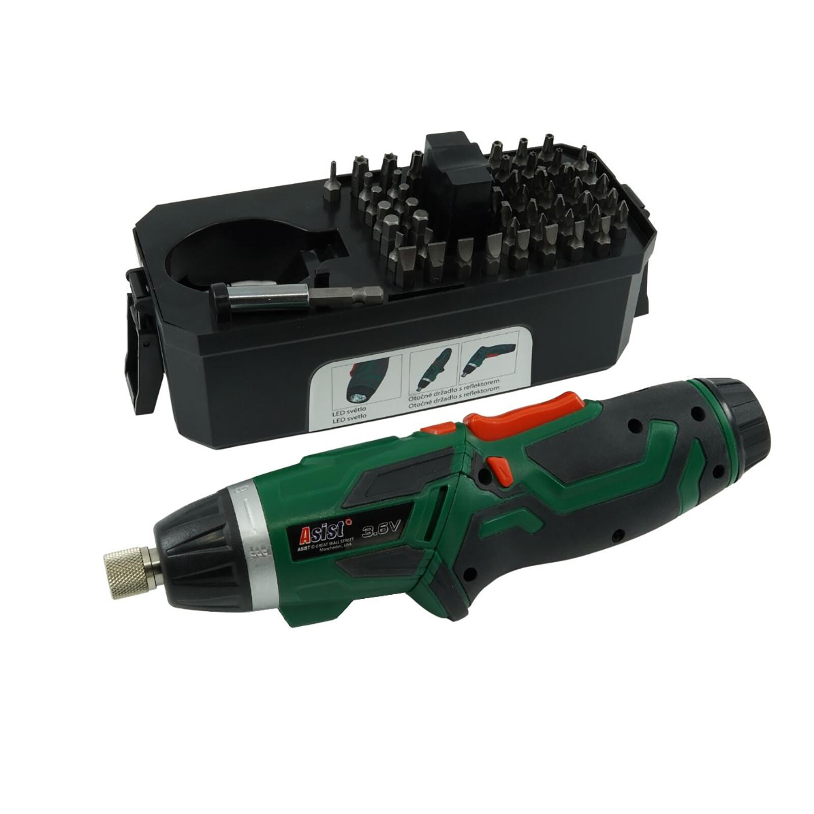 šroubovák Aku 3,6V Li-ion, sada 52díl. s příslušenstvím ASIST 0.4 Kg MTA MAXMIX Sklad14 723632 8596535000476