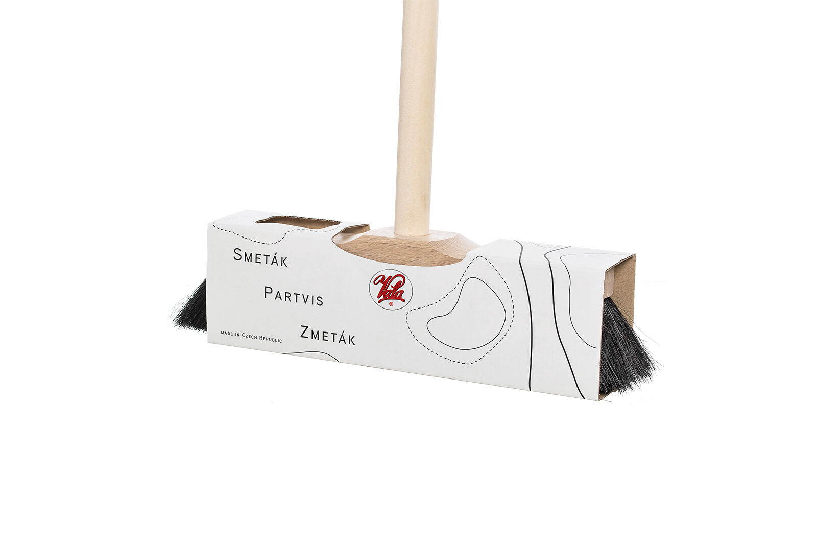 smeták 28cm dřev.nelak., žíně směs 50/50, s holí 130cm 0.7 Kg MTA MAXMIX Sklad14 378041