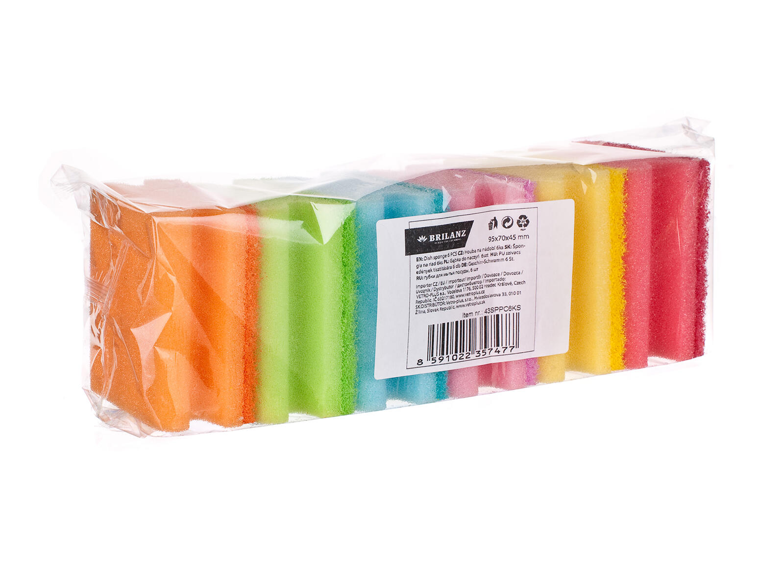 houbička na nádobí tvarov.9,5x7x4,5cm (6ks) mix barev 0.05 Kg MTA MAXMIX Sklad14 266287