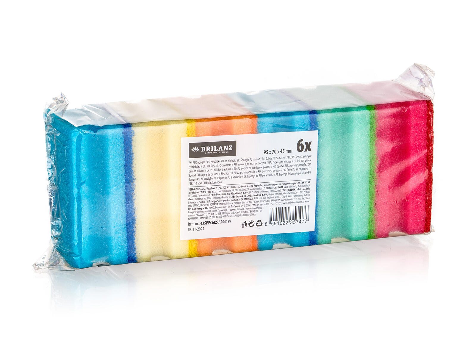 houbička na nádobí tvarov.9,5x7x4,5cm (6ks) mix barev 0.05 Kg MTA MAXMIX Sklad14 266287