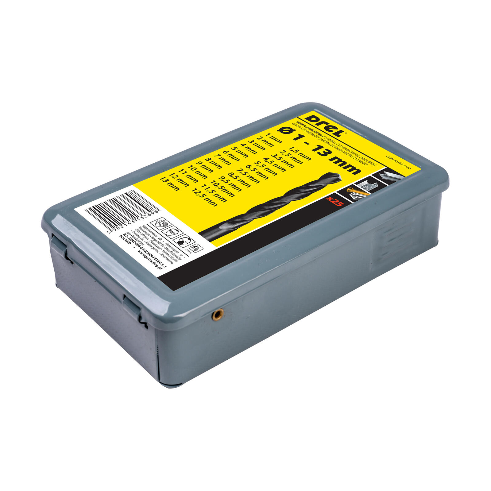 vrták do kovu HSS 1,0-13,0mm sada 25díl. 1.01 Kg MTA MAXMIX Sklad14 464194