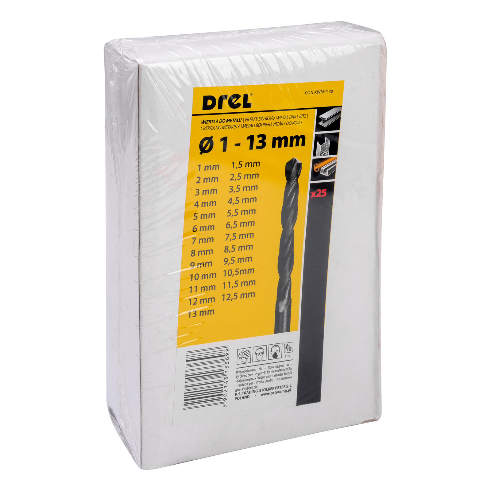 vrták do kovu HSS 1,0-13,0mm sada 25díl. 1.01 Kg MTA MAXMIX Sklad14 464194