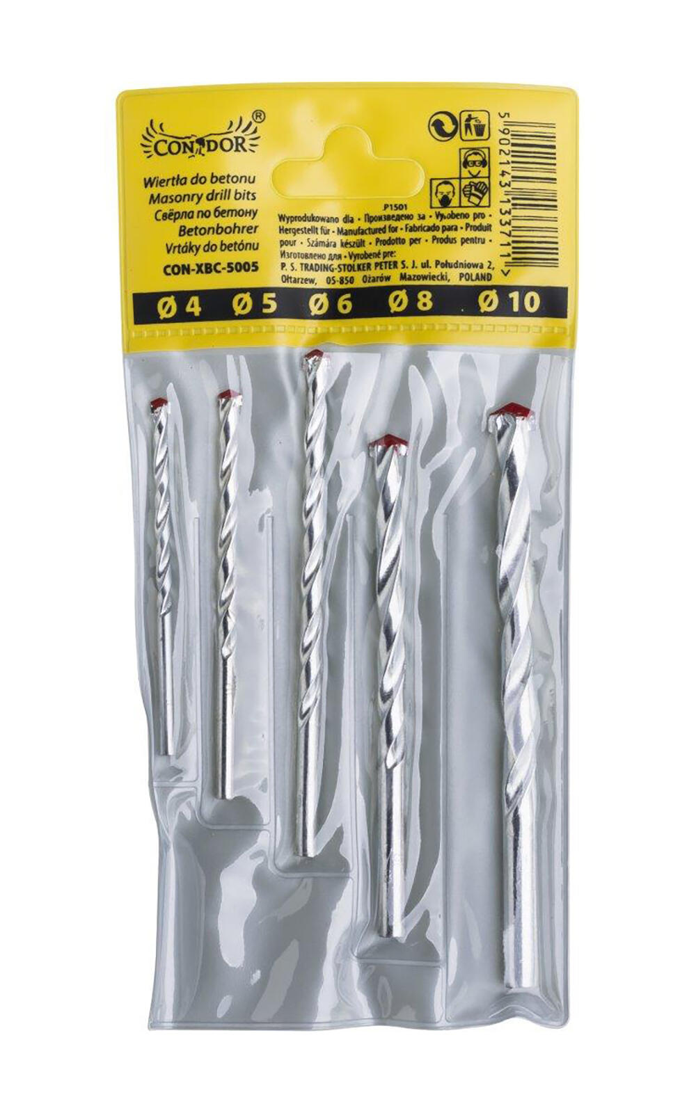 vrták stav. sada 4,0-10,0mm 5díl. 0.07 Kg MTA MAXMIX Sklad14 464196