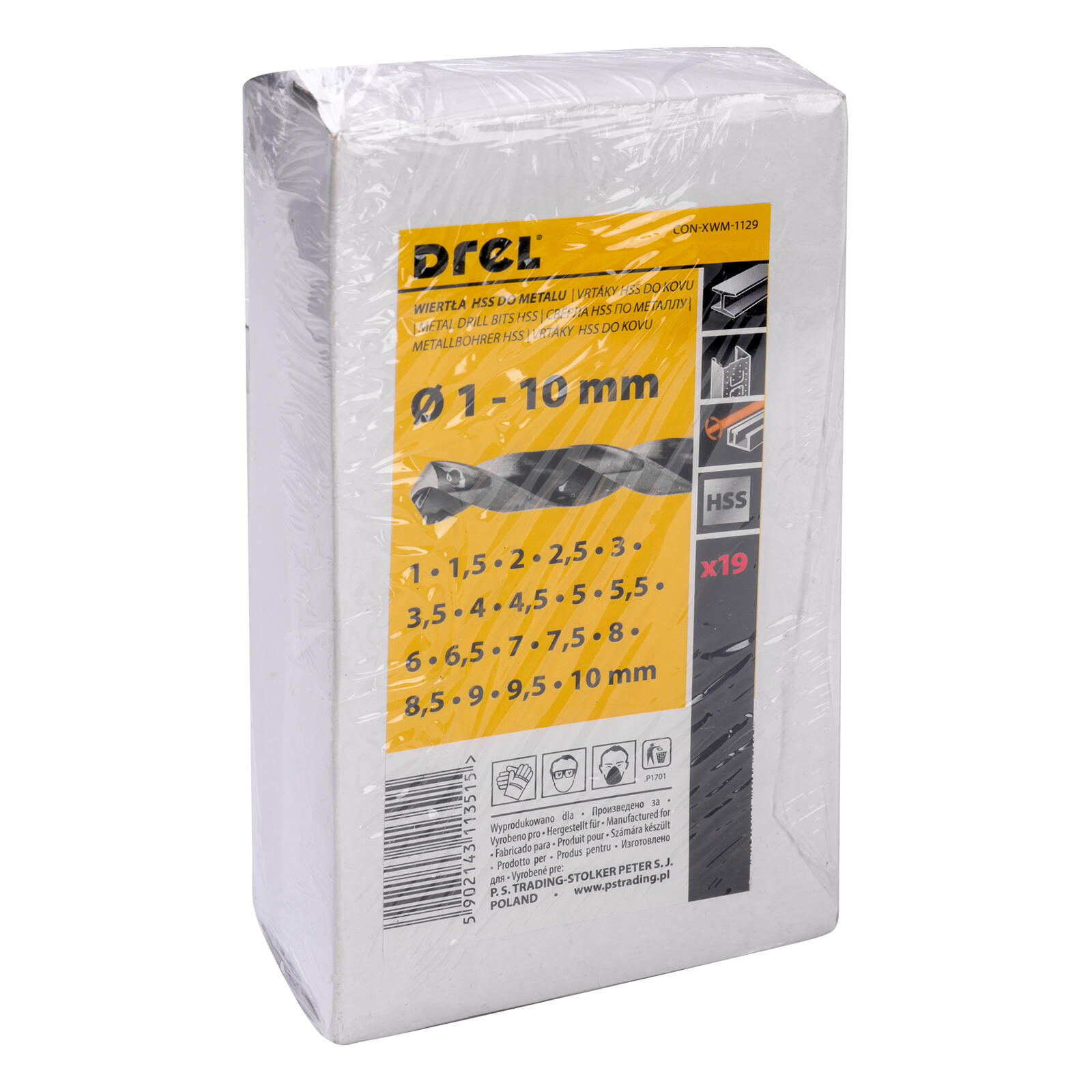 vrták do kovu  1,0-10,0mm sada 19díl. 0.51 Kg MTA MAXMIX Sklad14 464197