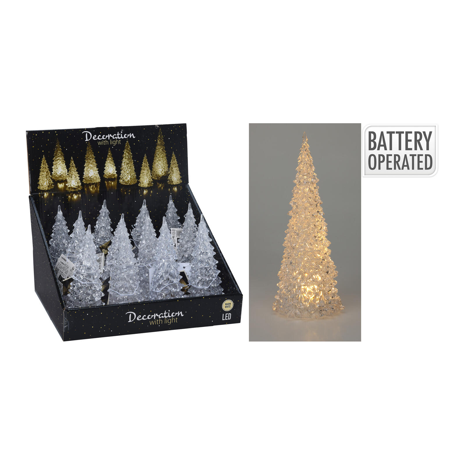 dekorace STROM LED 17x7cm akryl teplá BÍ 0.07 Kg MTA MAXMIX Sklad14 387254