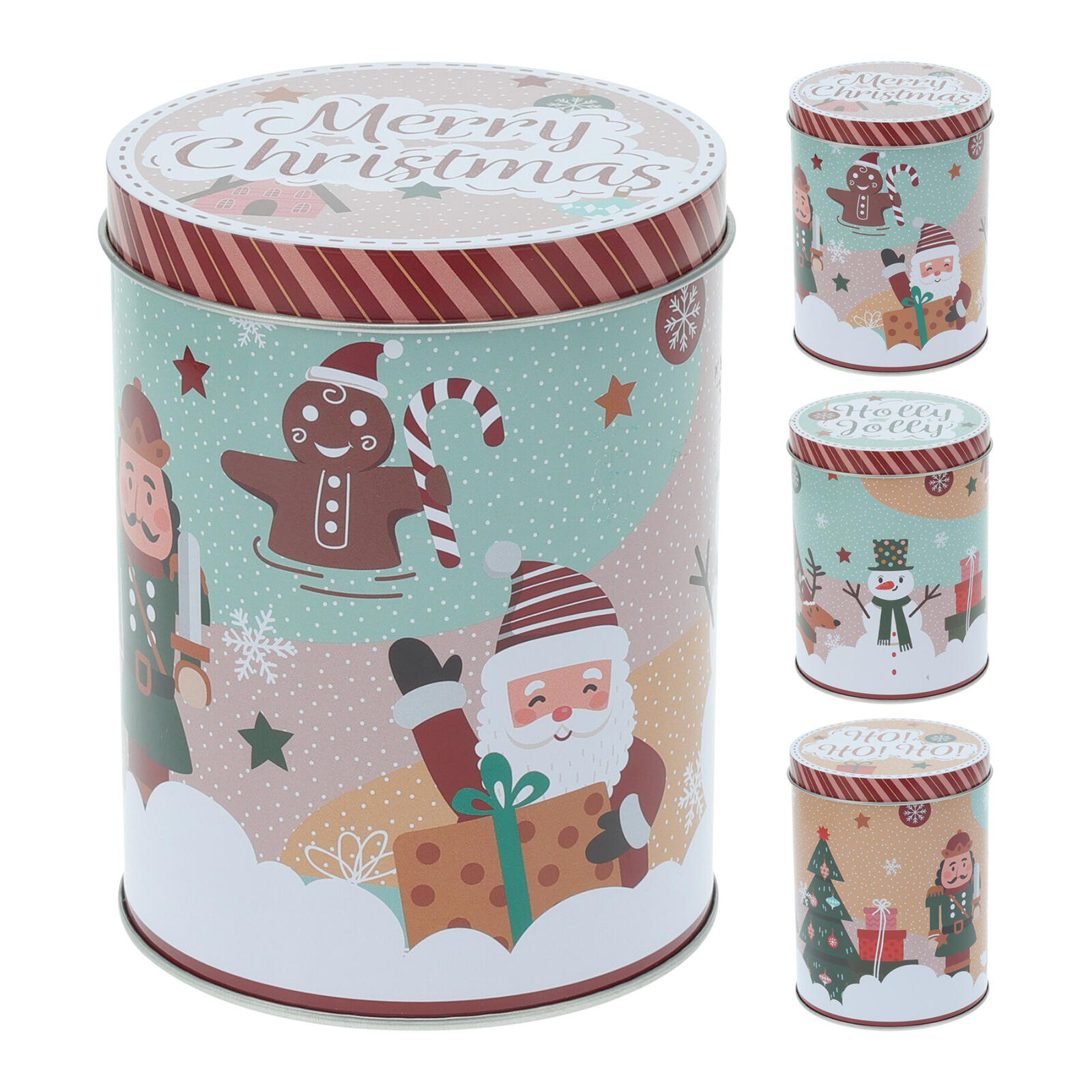 dóza plechová kulatá VÁNOČNÍ pr.10,5x14cm mix dekorů 0.12 Kg MTA MAXMIX Sklad14 387256