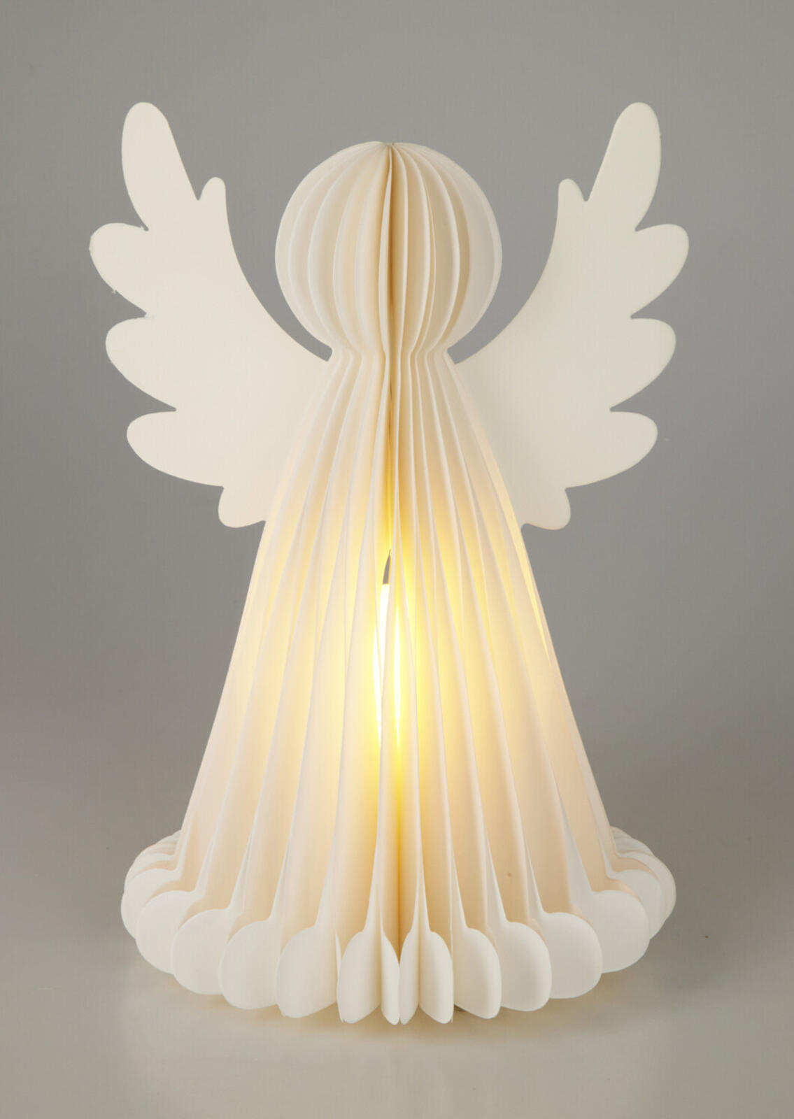 dekorace ANDĚL 28cm 6LED papír BÍ, s časovačem 0.13 Kg MTA MAXMIX Sklad14 387328