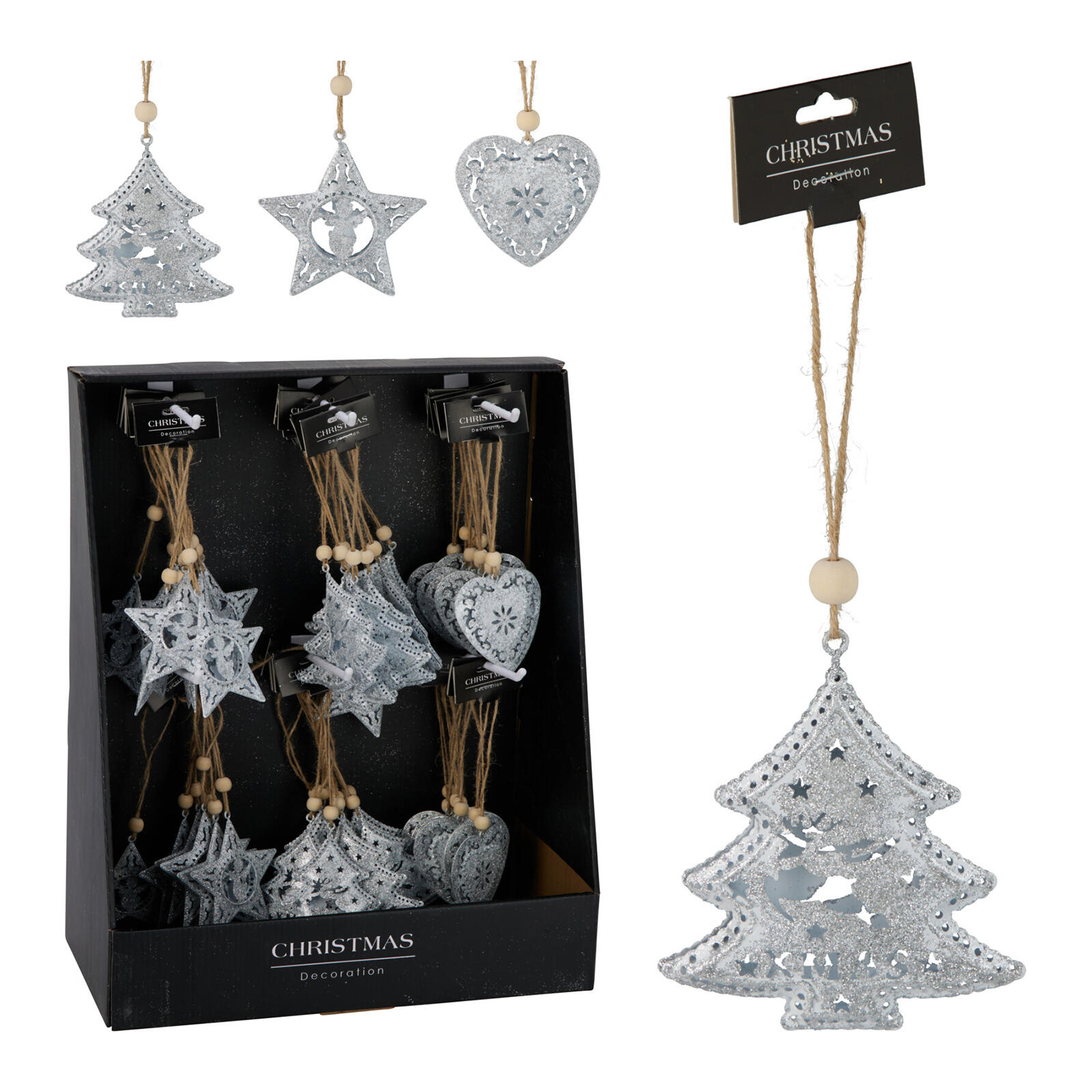 dekorace vánoční závěsná 7/7,5cm kov. mix 0.01 Kg MTA MAXMIX Sklad14 387355