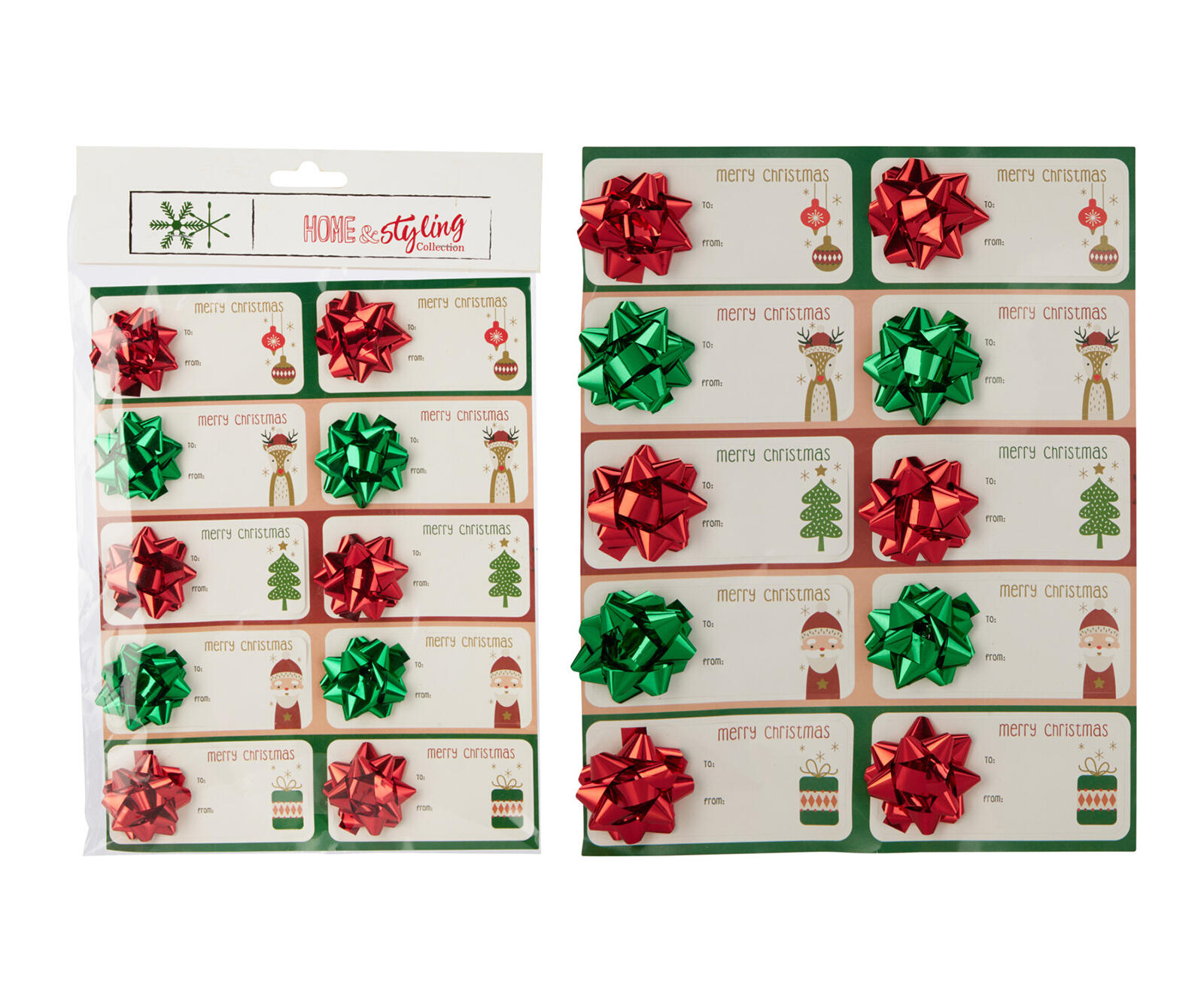 jmenovka vánoční samolepicí s mašlí mix (10ks) 0.03 Kg MTA MAXMIX Sklad14 387357