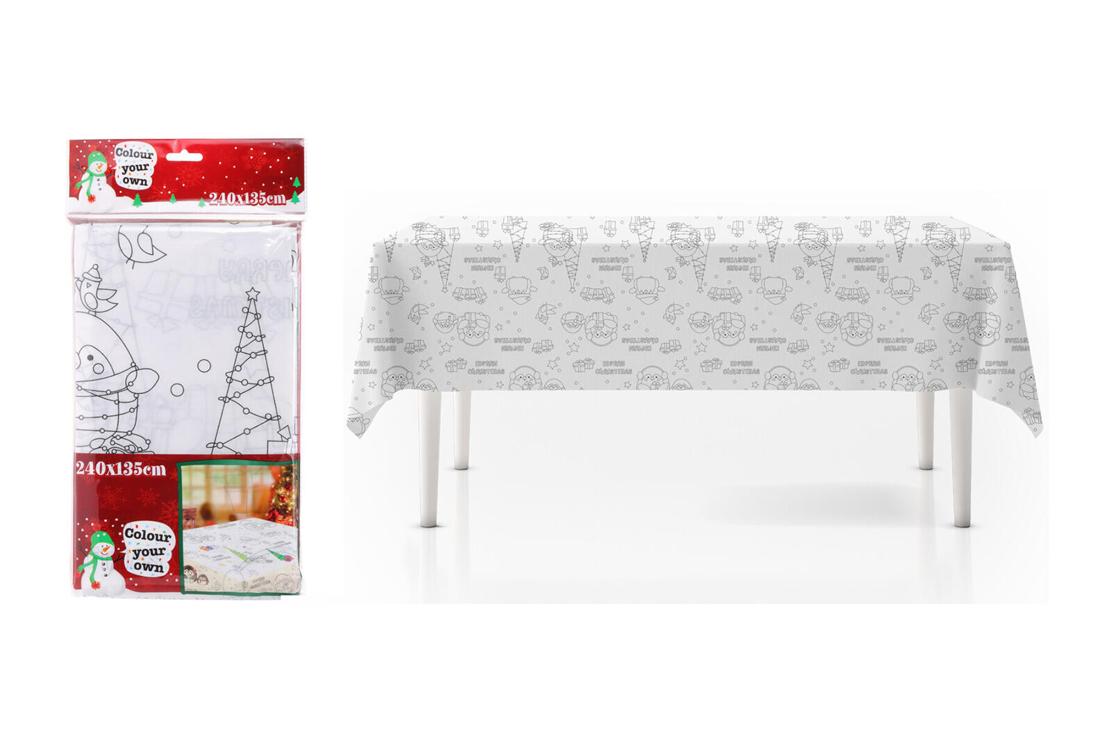 ubrus vánoční k vybarvení 240x135cm polyester 0.15 Kg MTA MAXMIX Sklad14 387362