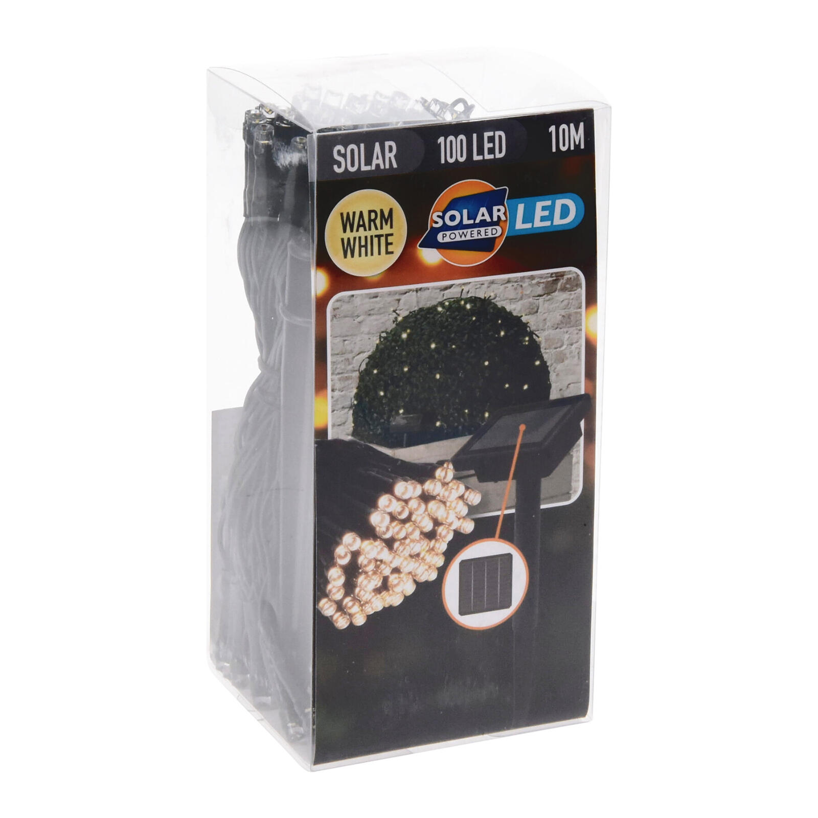 osvětlení vánoční solární  2m 100LED teplá BÍ, drát 0.19 Kg MTA MAXMIX Sklad14 387364