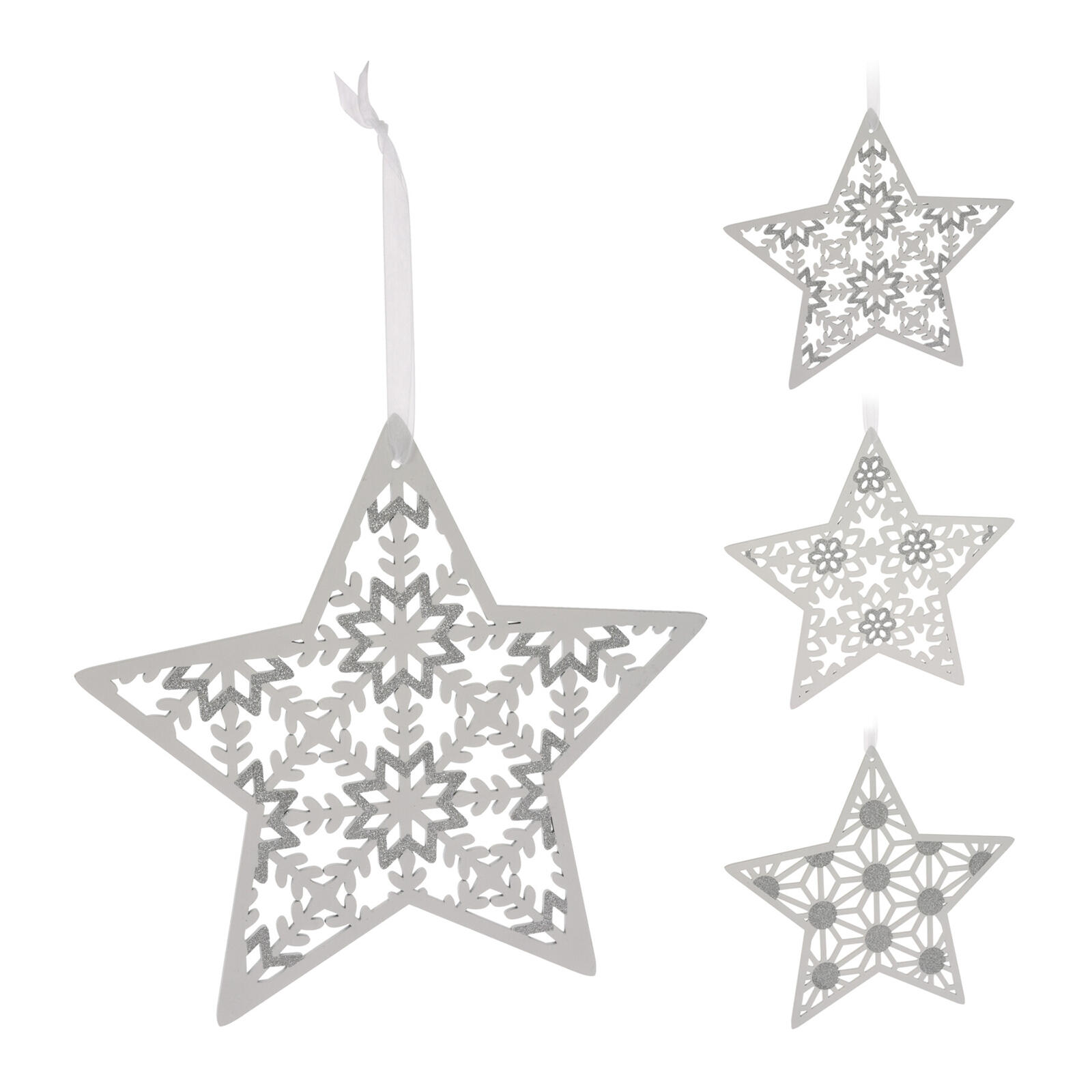 dekorace HVĚZDA 30cm závěsná dřev.BÍ mix 0.07 Kg MTA MAXMIX Sklad14 387367