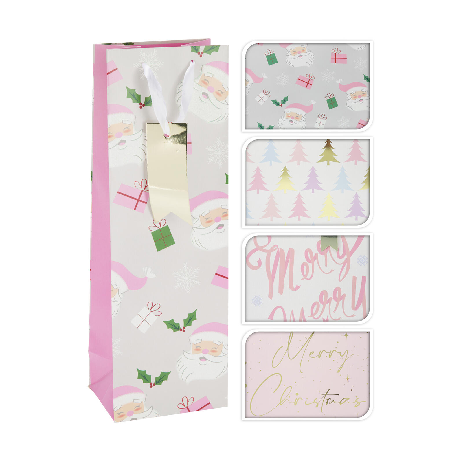 taška dárková na láhev 36x12x9cm VÁNOČNÍ RŮŽ mix dekorů 0.14 Kg MTA MAXMIX Sklad14 387389