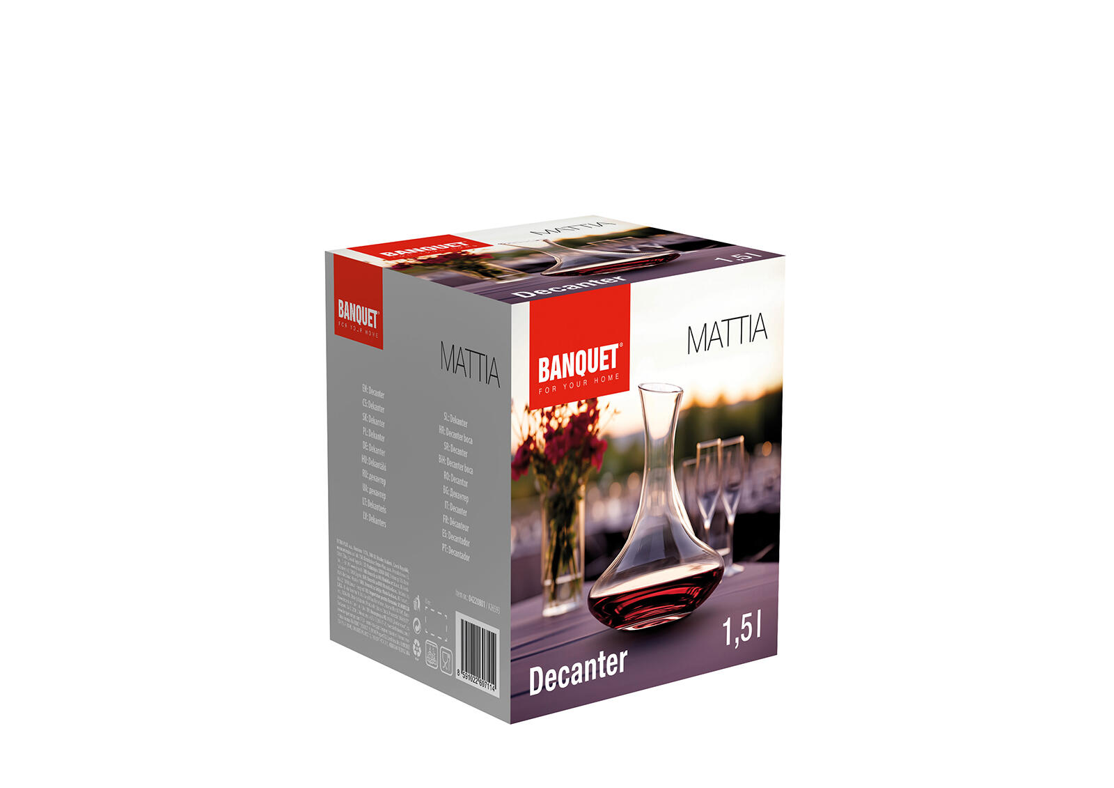 dekanter skleněný MATTIA 1,5l 0.8 Kg MTA MAXMIX Sklad14 287247