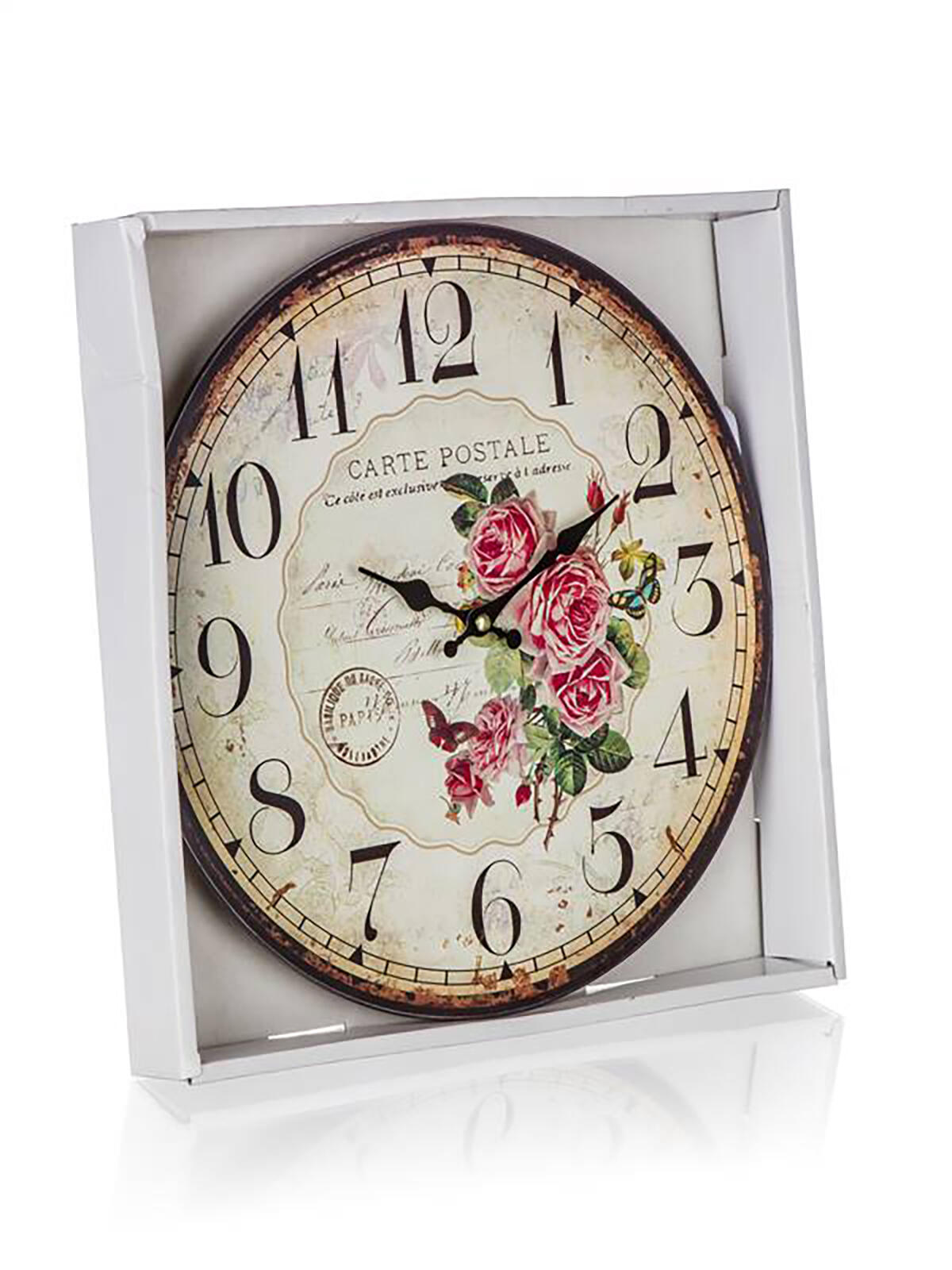 hodiny nástěnné pr.34cm CARTE POSTALE 0.56 Kg MTA MAXMIX Sklad14 287312