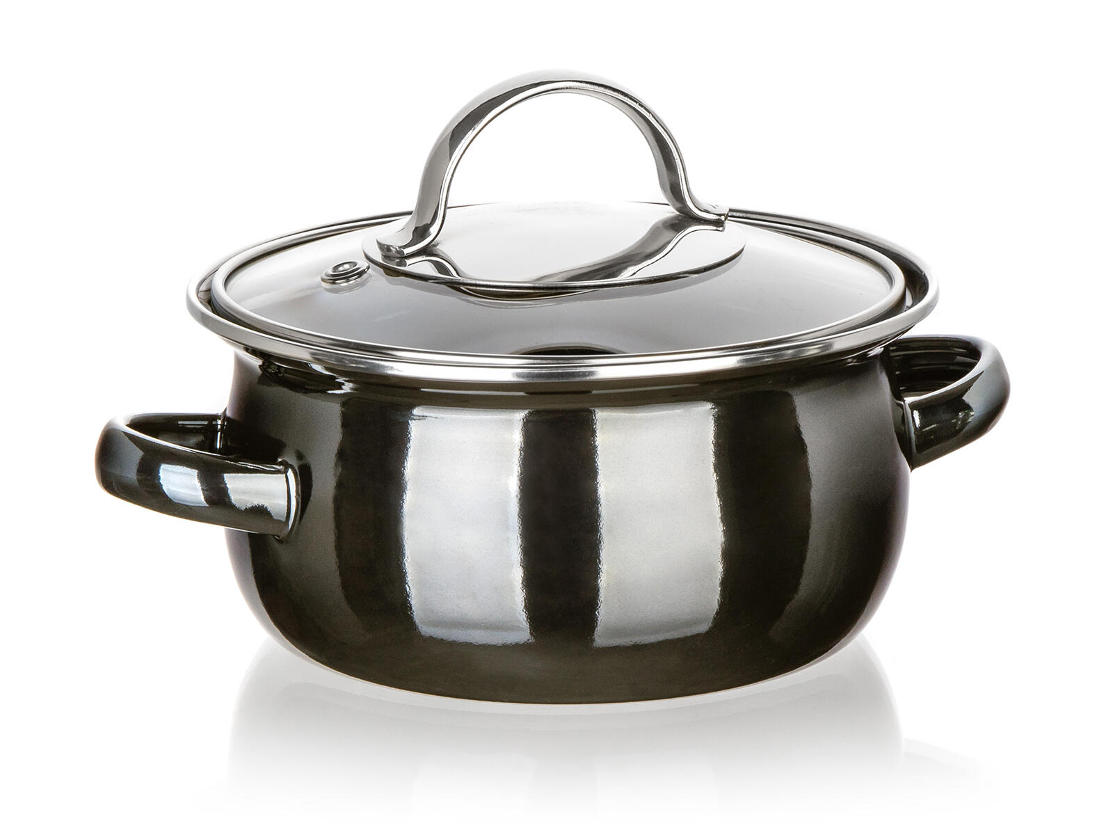 hrnec + skl.poklice pr.14cm 0,71l METALLIC Black 0.4 Kg MTA MAXMIX Sklad14 287323