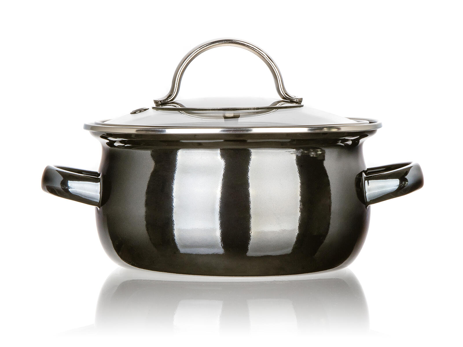 hrnec + skl.poklice pr.14cm 0,71l METALLIC Black 0.4 Kg MTA MAXMIX Sklad14 287323