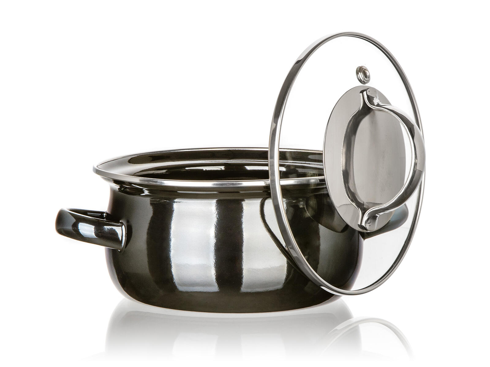 hrnec + skl.poklice pr.14cm 0,71l METALLIC Black 0.4 Kg MTA MAXMIX Sklad14 287323