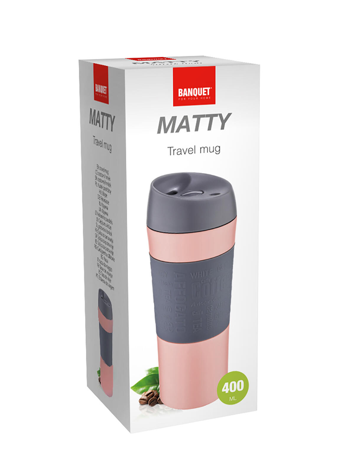 termohrnek 400ml MATTY nerez/silikon RŮŽ 0.36 Kg MTA MAXMIX Sklad14 287331