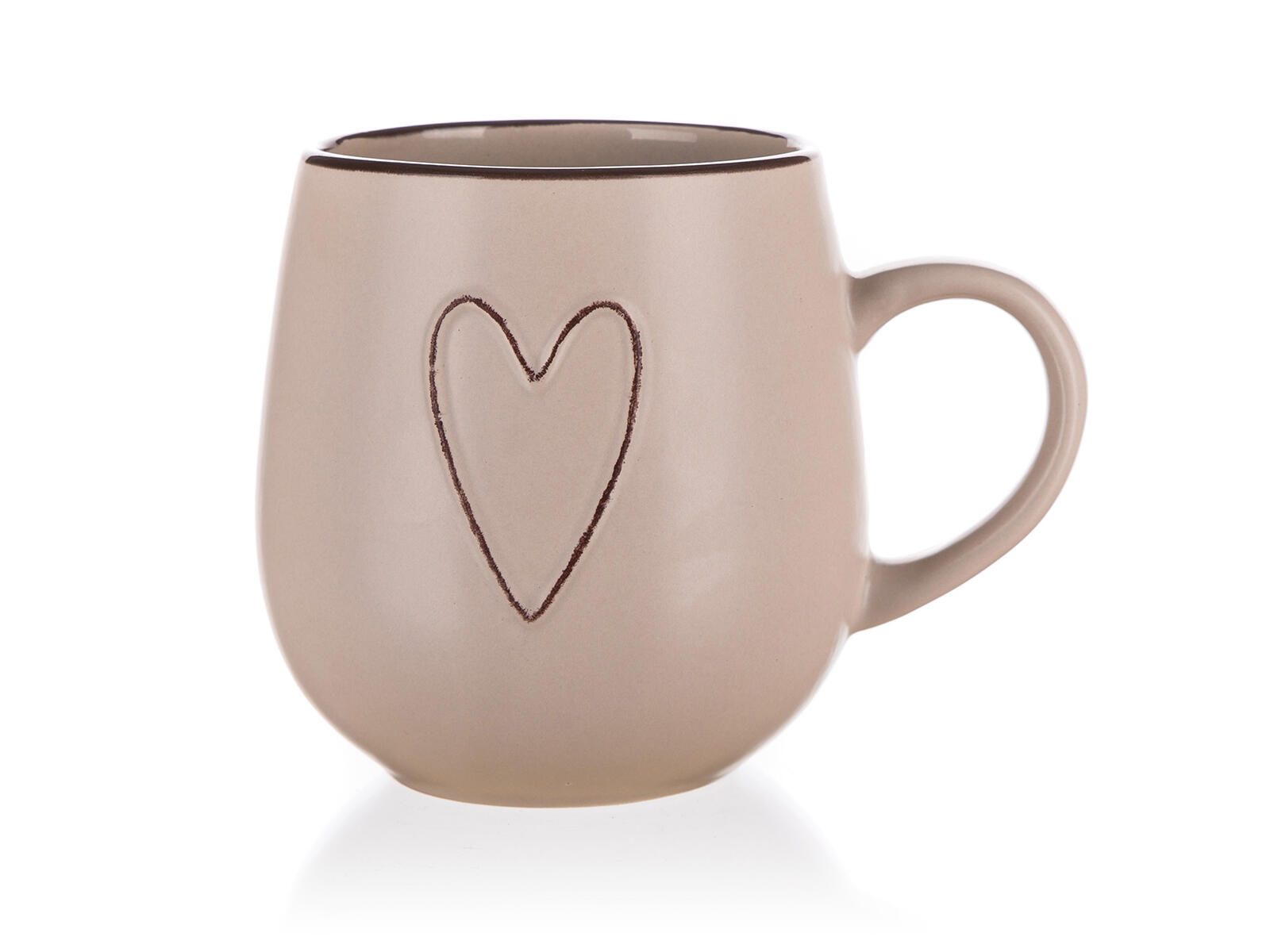 hrnek 500ml HEART BÉŽ keramický 0.42 Kg MTA MAXMIX Sklad14 287338