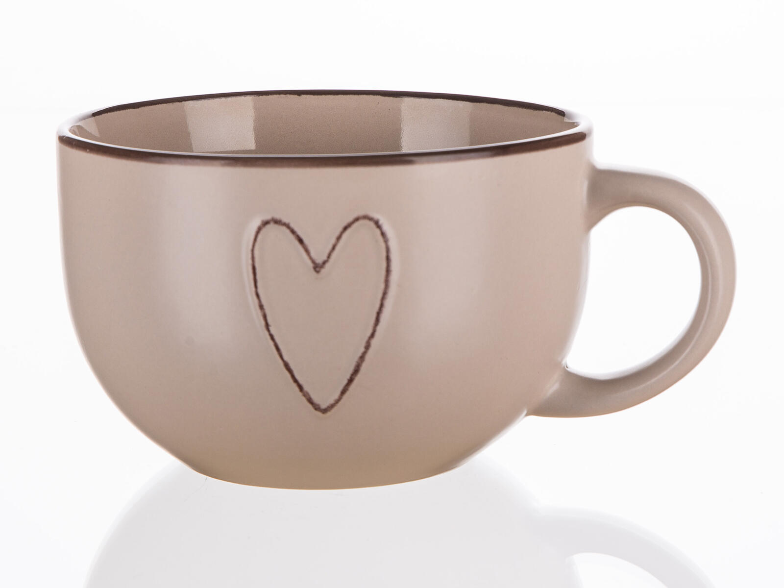 hrnek JUMBO 730ml HEART BÉŽ keramický 0.48 Kg MTA MAXMIX Sklad14 287344