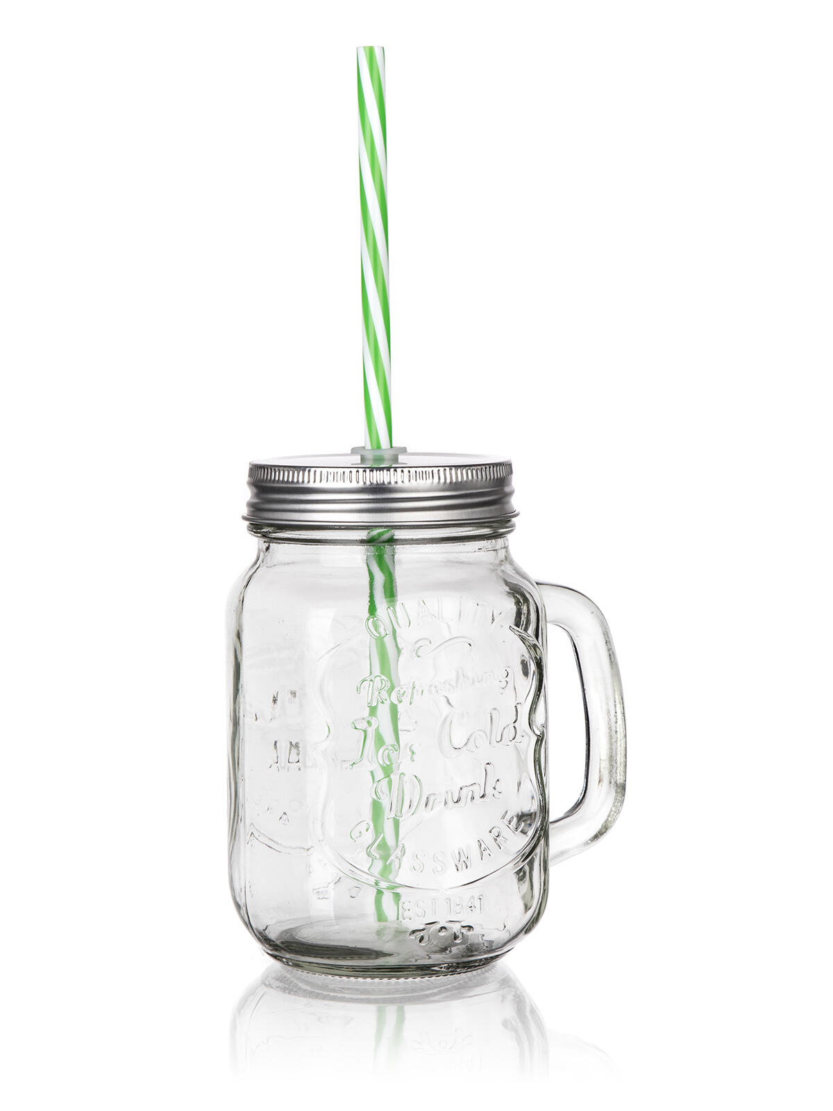 hrnek 450ml MADEIRA, s víčkem a brčkem, sklo/kov/PH