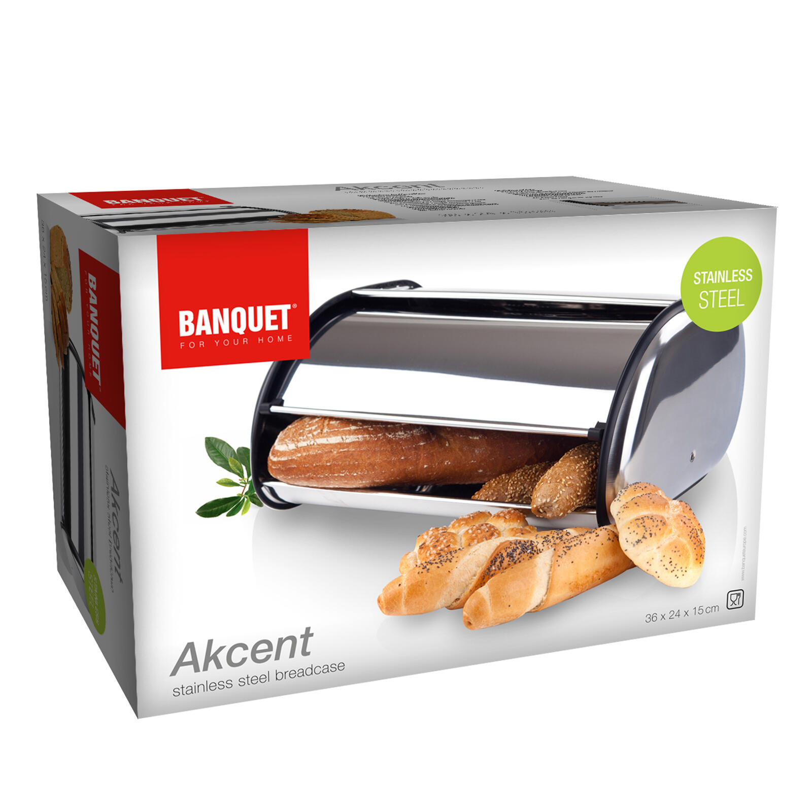 chlebovka 36x24x15cm AKCENT nerez