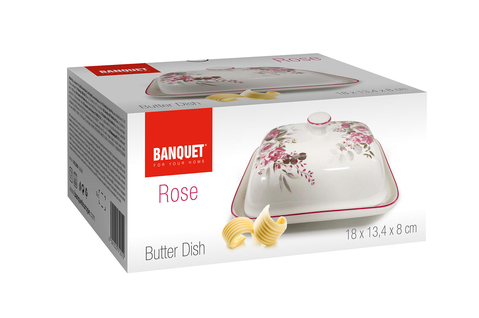 máslenka ROSE 18x13,4x8cm keramická 0.86 Kg MTA MAXMIX Sklad14 287495