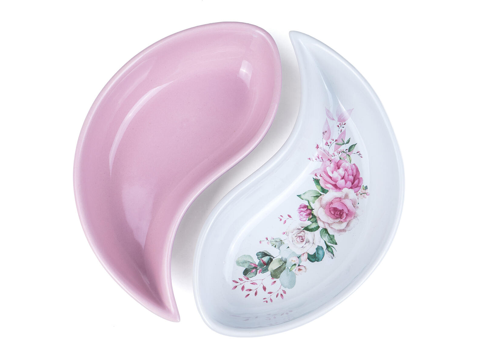 miska sada 2díl. pr.20,5cm ROSE, v košíku, keramika/proutí