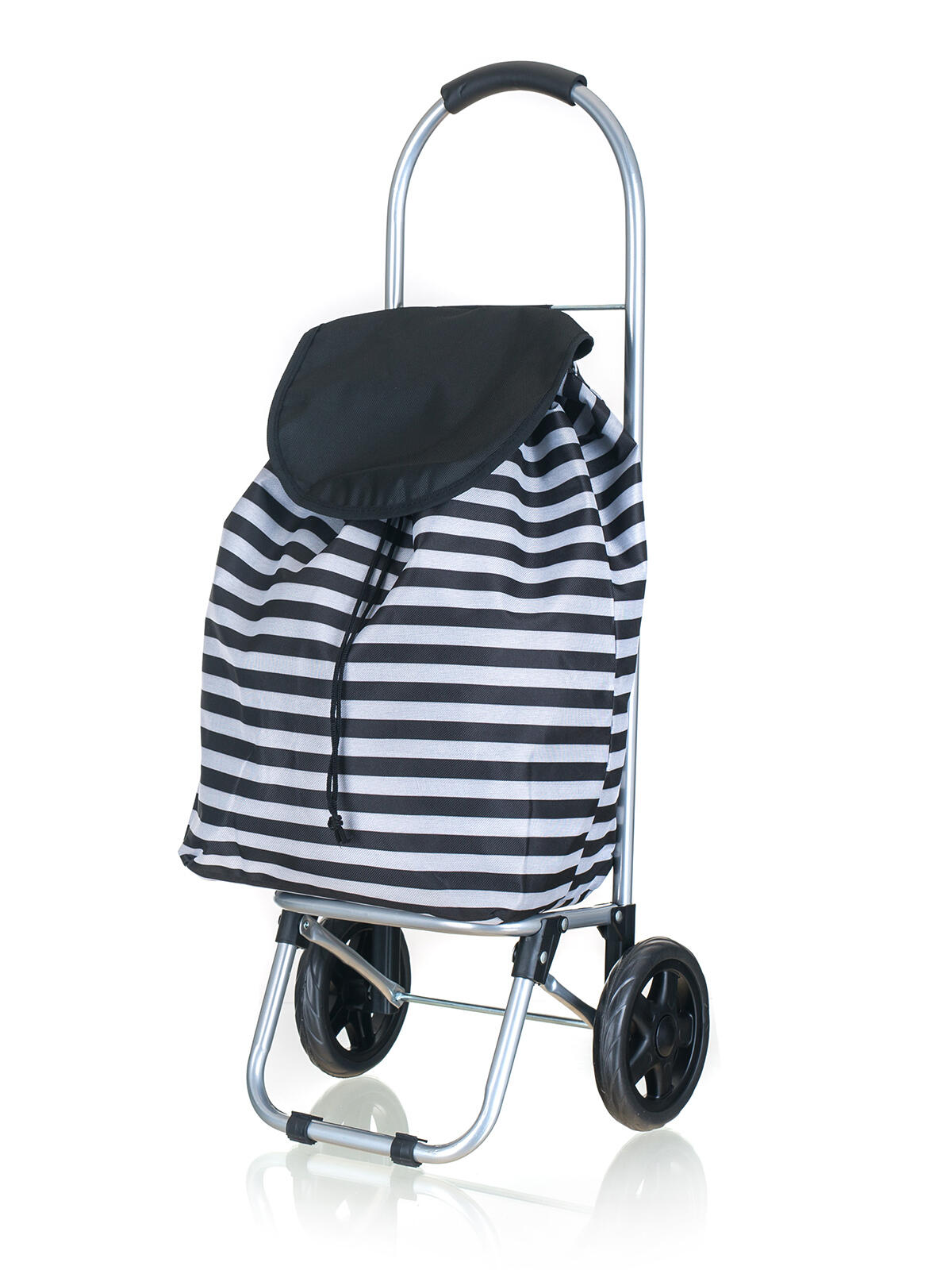 taška nákupní 30l, nosnost 25kg, PRUHY BÍ/ČER