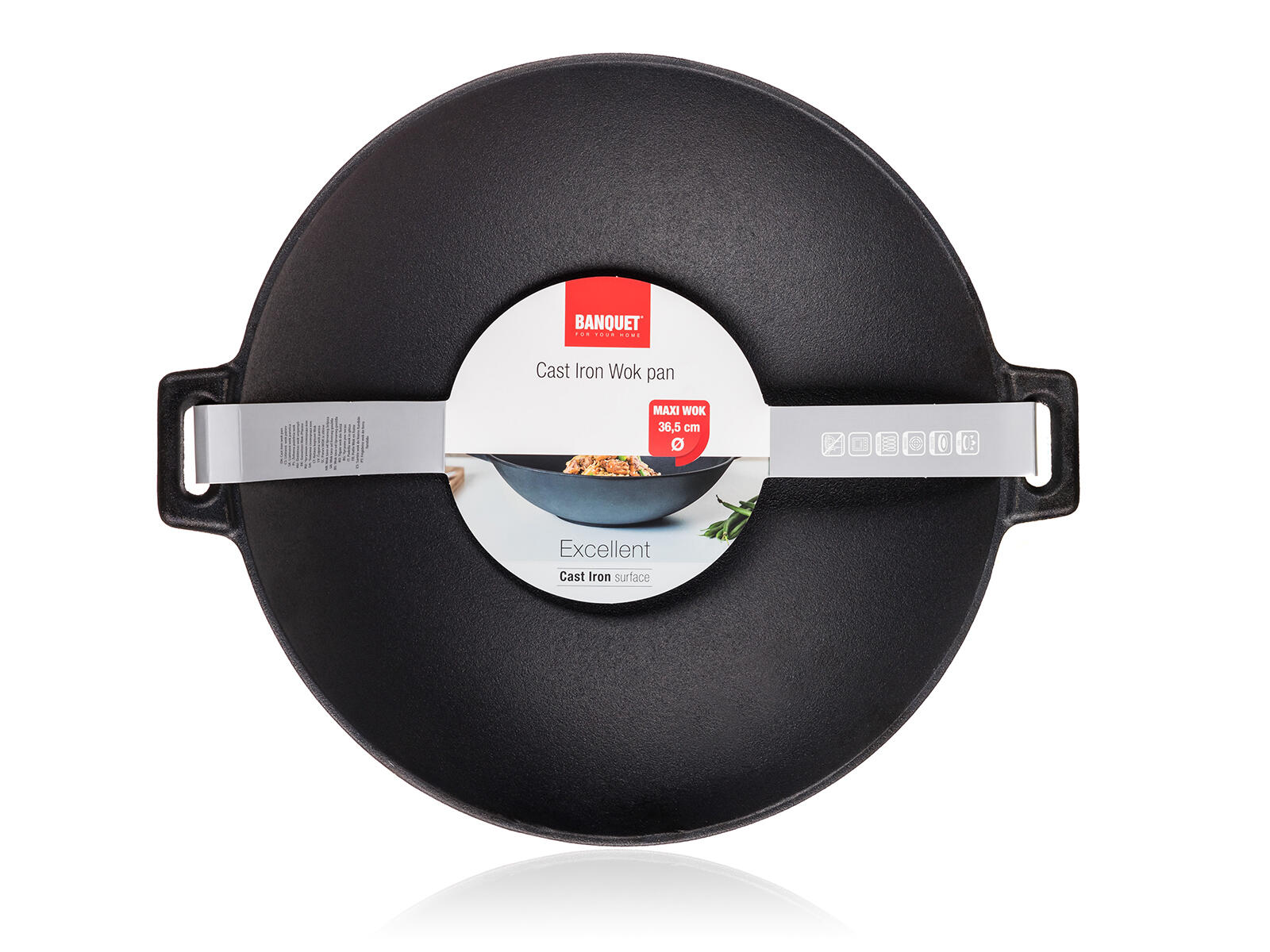 pánev WOK 36,5cm EXCELLENT litna ČER 3.96 Kg MTA MAXMIX Sklad14 287606