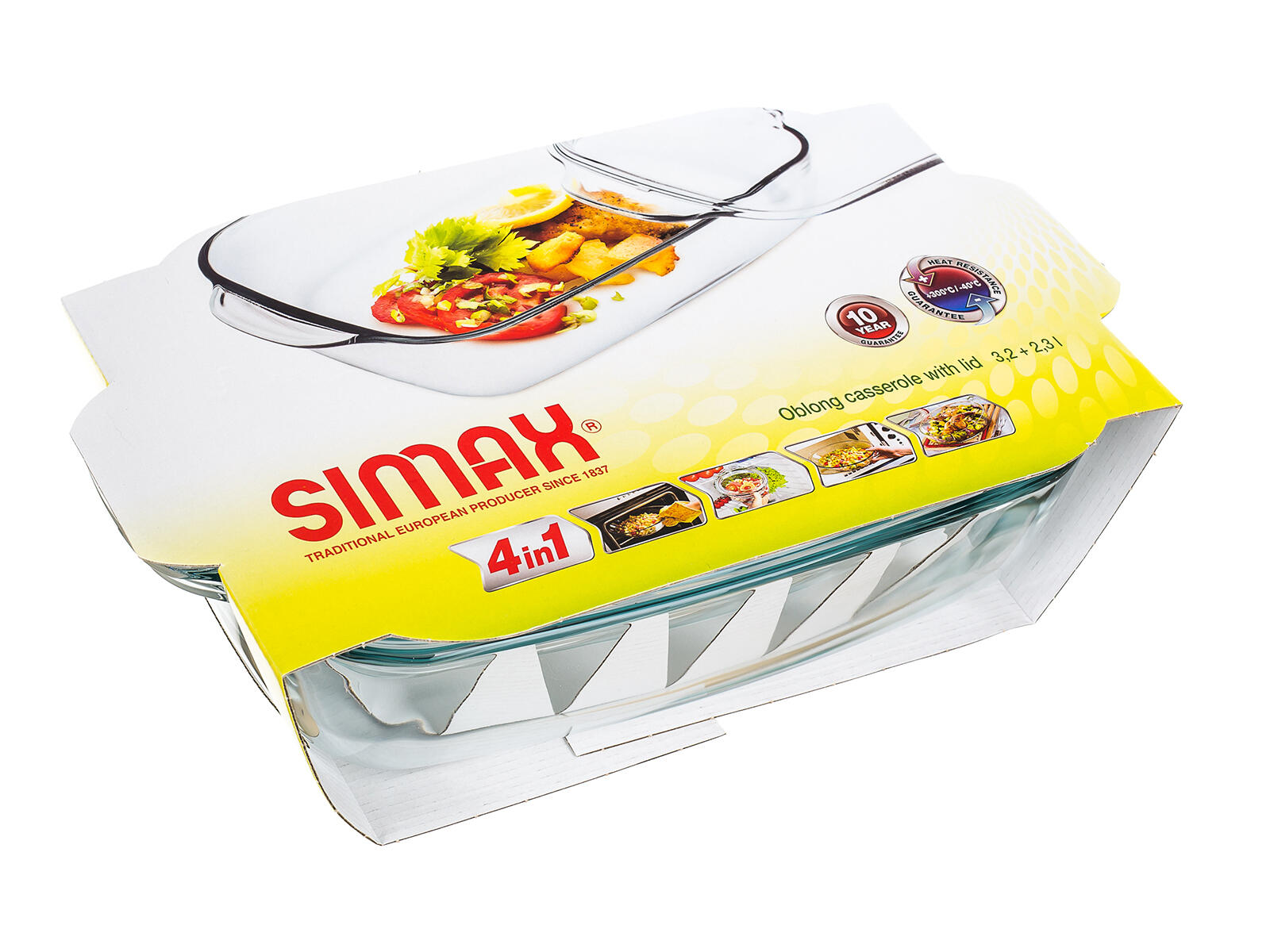 pekáč hran.3,2+2,2l 36,5x20,8x13,6cm skl.s poklicí