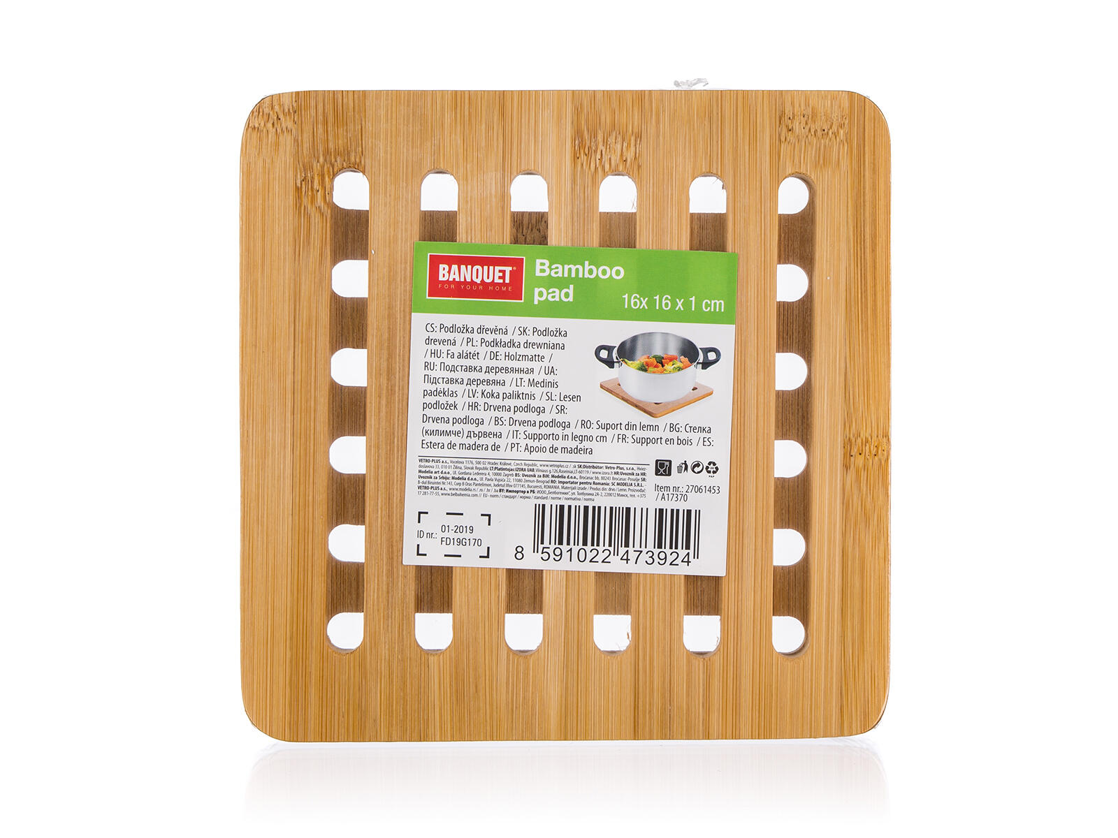 podložka dřevěná 16x16x1cm BRILLANTE bambus 0.13 Kg MTA MAXMIX Sklad14 287634