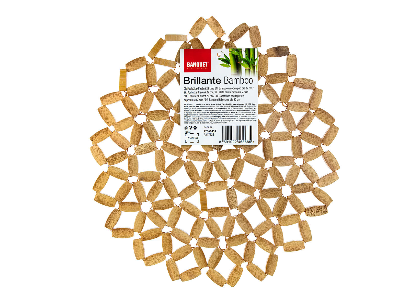 podložka dřevěná pr.22cm BRILLANTE bambus 0.06 Kg MTA MAXMIX Sklad14 287635