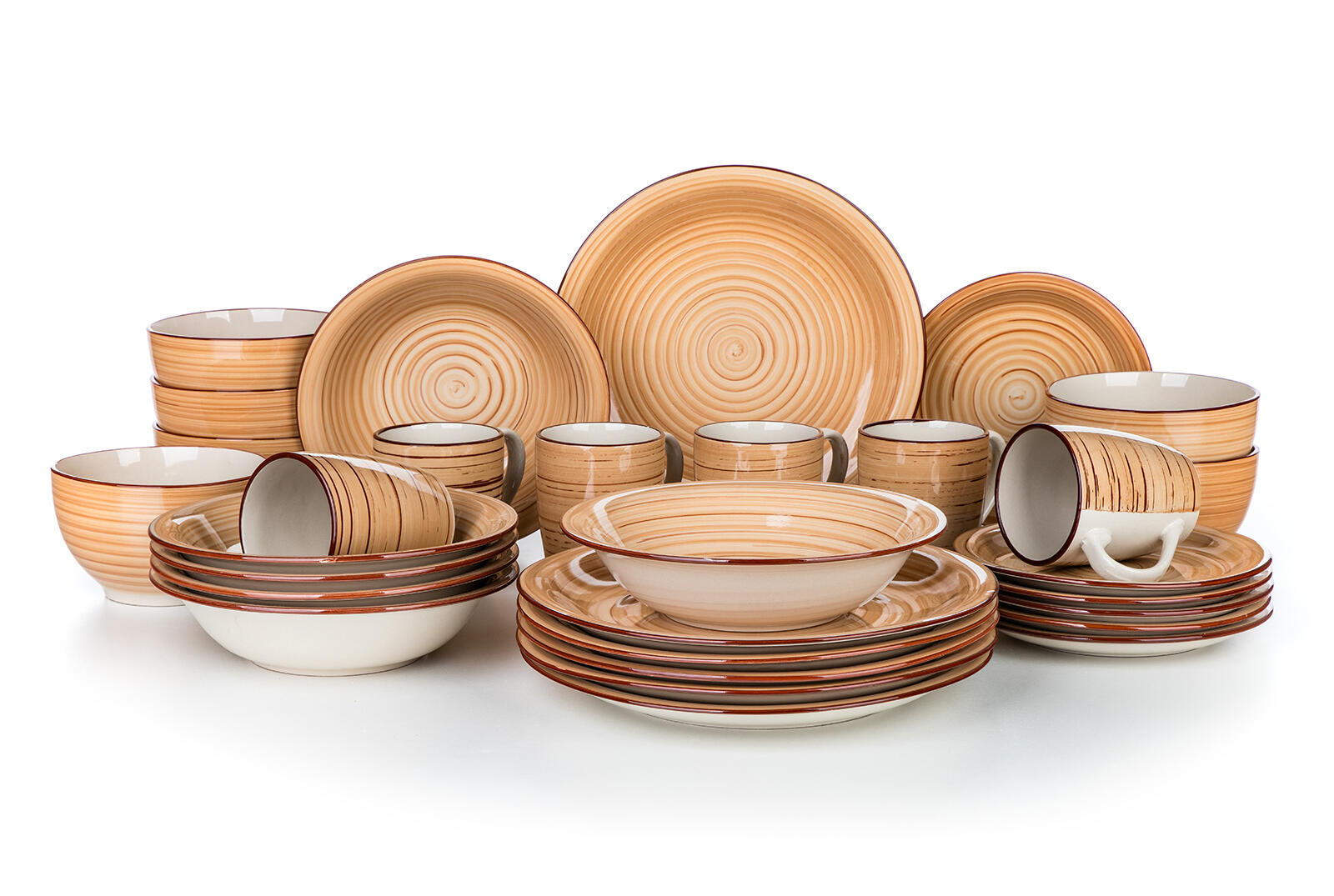 sada jídelní SPIRAL BROWN 30díl. keramická 15.44 Kg MTA MAXMIX Sklad14 287729