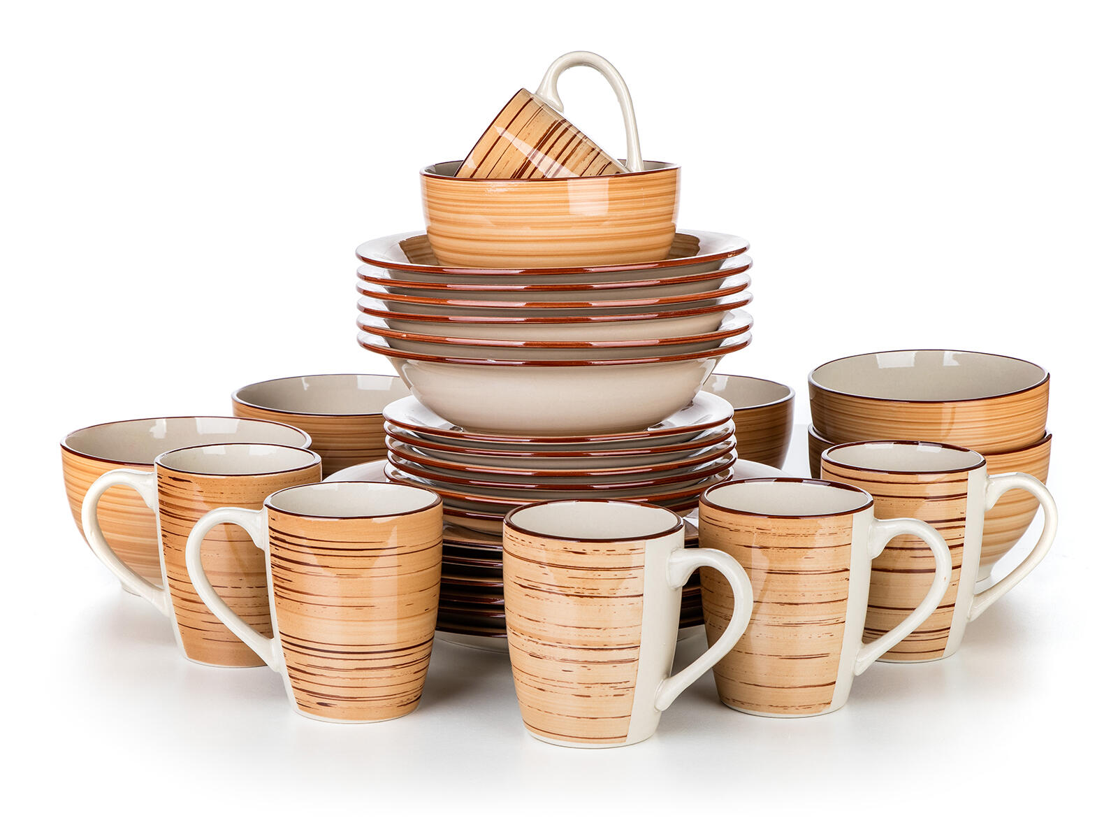 sada jídelní SPIRAL BROWN 30díl. keramická 15.44 Kg MTA MAXMIX Sklad14 287729