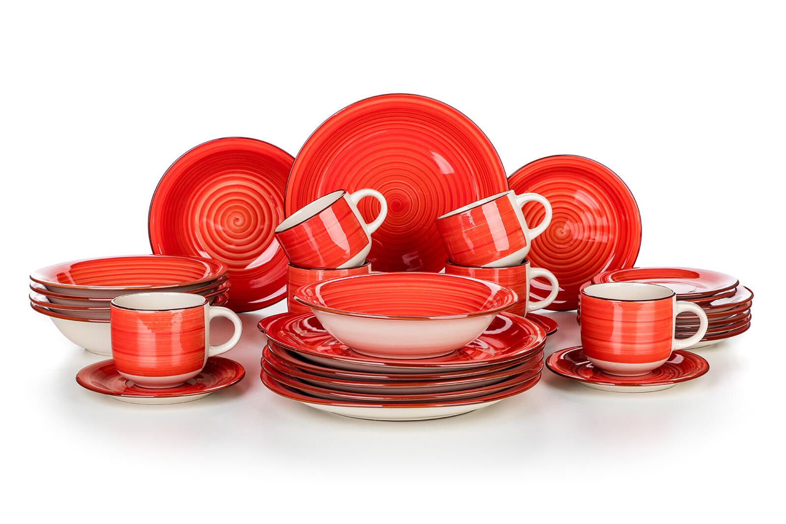 sada jídelní SPIRAL RED 30díl. keramická 17.76 Kg MTA MAXMIX Sklad14 287733
