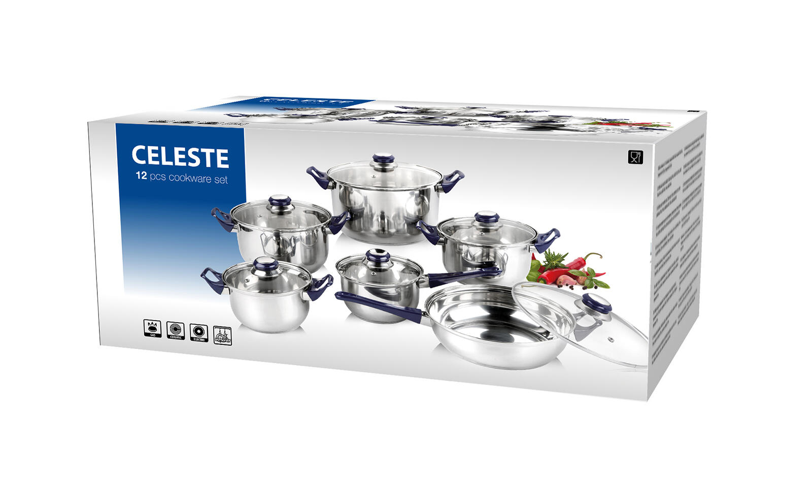sada nádobí 12díl. nerez CELESTE 3.15 Kg MTA MAXMIX Sklad14 287754