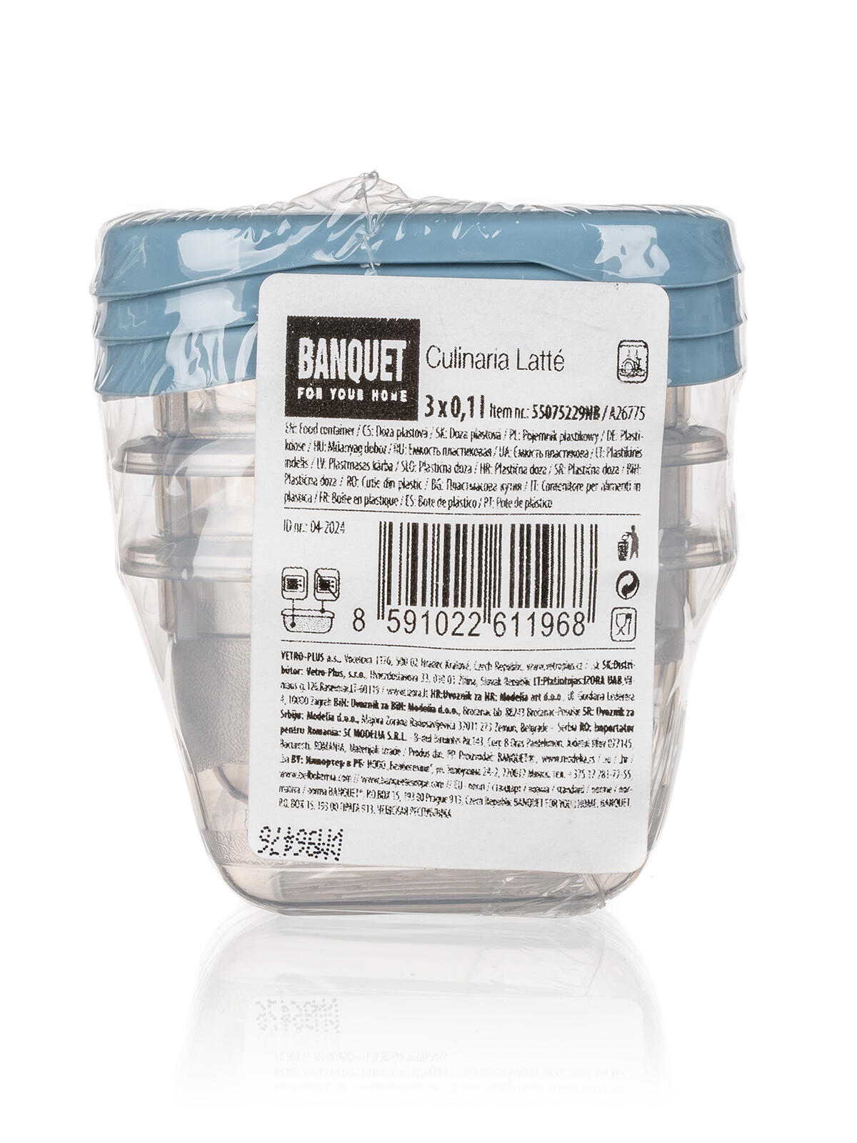 dóza čtverc. 0,1l 6,5x6,5x4cm PH TRA/MO (3ks) CULINARIA
