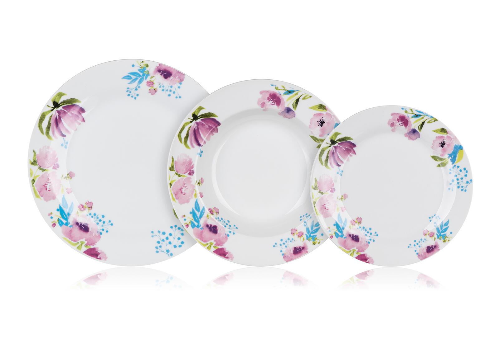 sada jídelní PINK FLOWERS 18díl. porcelánová BÍ 7.51 Kg MTA MAXMIX Sklad14 287785