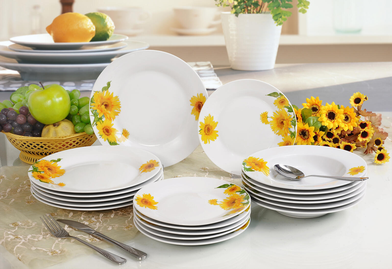 sada jídelní SUNNY 18díl. porcelánová BÍ 7.87 Kg MTA MAXMIX Sklad14 287787