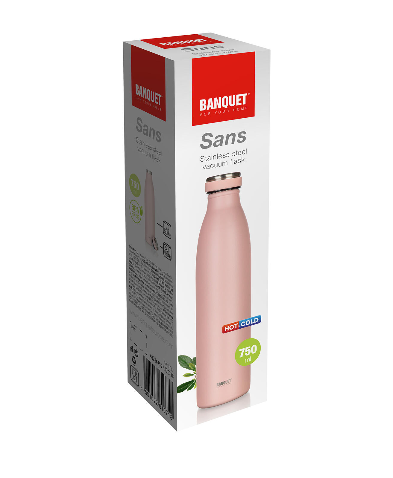 termoska 0,75l SANS nerez RŮŽ 0.42 Kg MTA MAXMIX Sklad14 287971