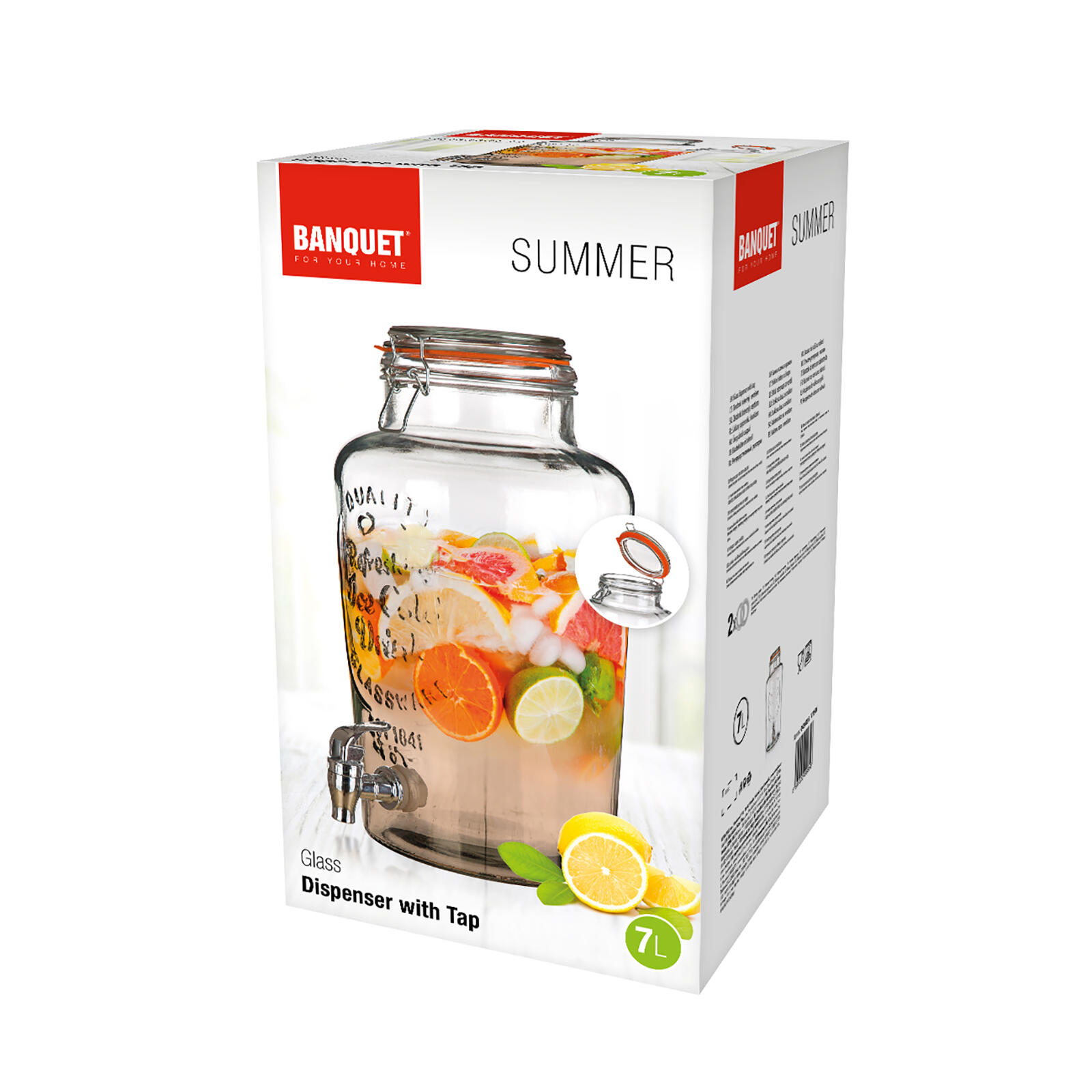 láhev 7000ml SUMMER skl.s kohoutkem, víčko s pákovým uzávěrem 2.82 Kg MTA MAXMIX Sklad14 326059