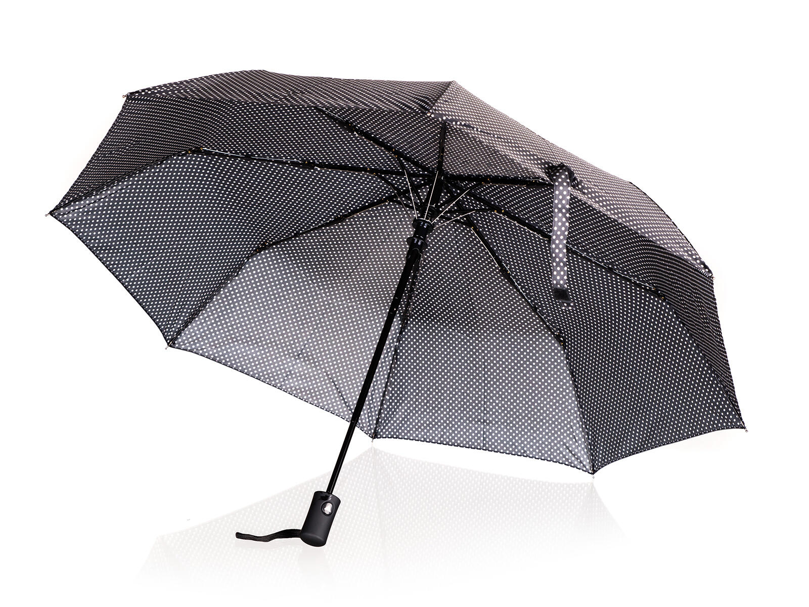 deštník 52cm skládací ČER s puntíky 0.32 Kg MTA MAXMIX Sklad14 767005