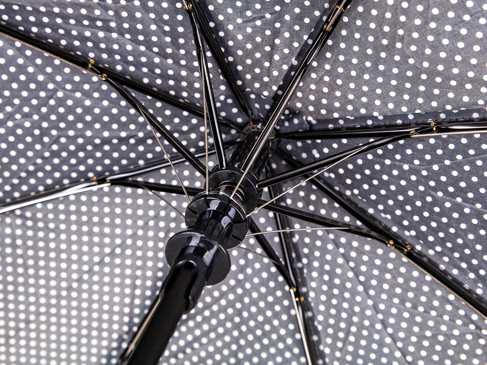 deštník 52cm skládací ČER s puntíky 0.32 Kg MTA MAXMIX Sklad14 767005