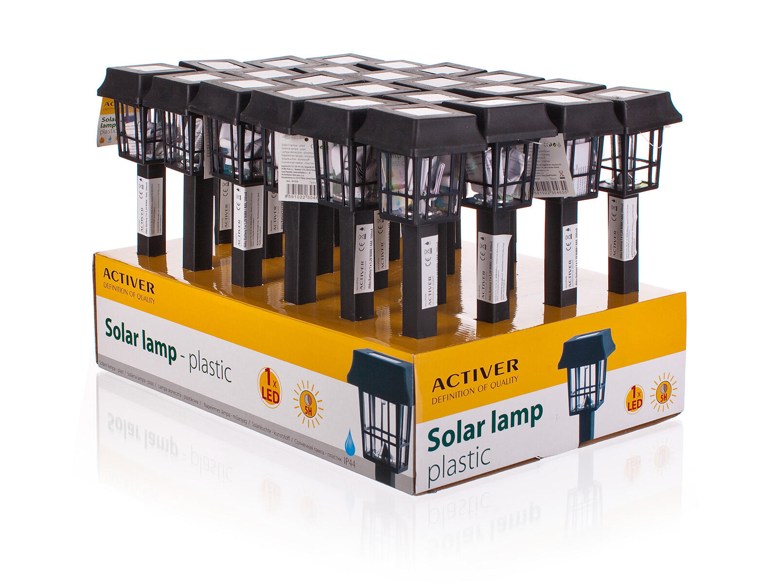 lampa solární 6,7x6,7cm, v.32,5cm, 1LED, PH ČER 0.09 Kg MTA MAXMIX Sklad14 767055 8591022304655