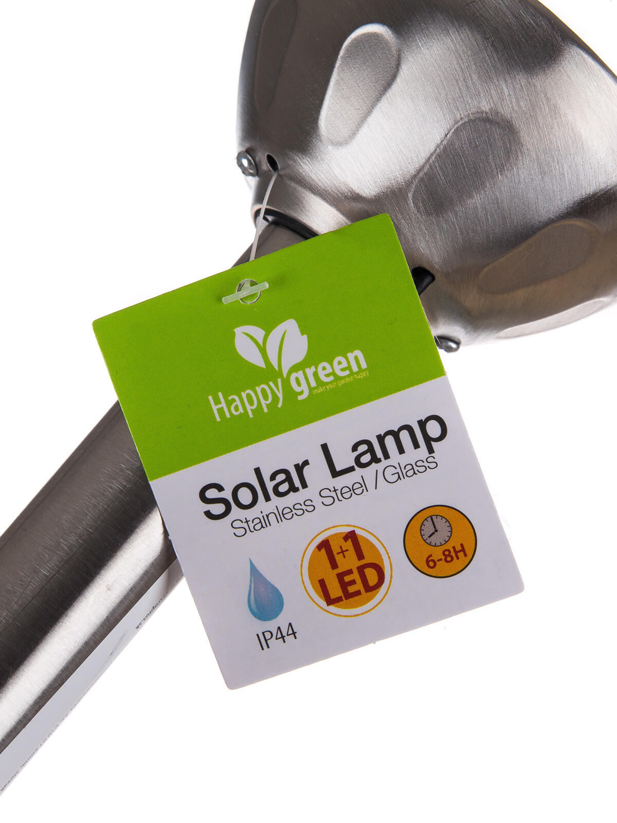 lampa solární KOULE  6cm, v.33,5cm, 1LED, nerez/sklo čirá 0.16 Kg MTA MAXMIX Sklad14 767059