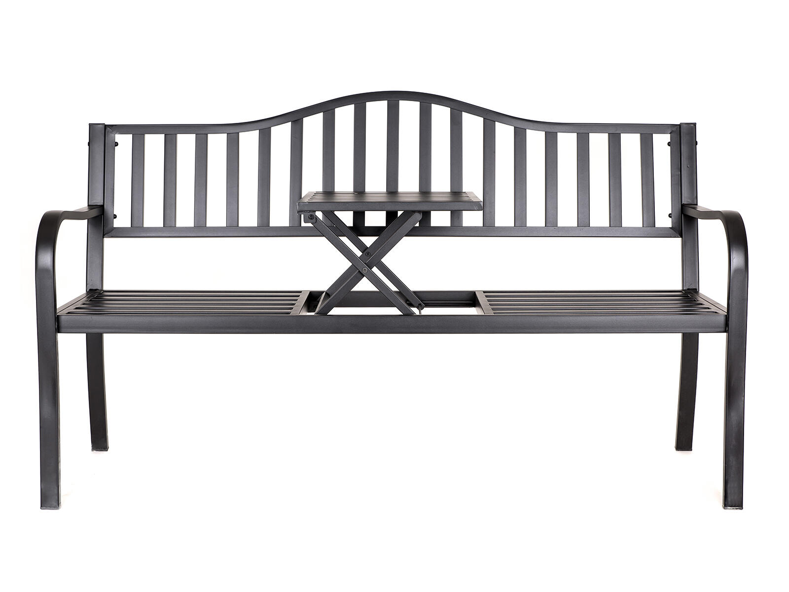 lavička zahradní REA 150x60x85cm,stolek,ocel ČER